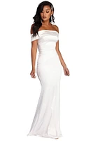 Elena Ruched Satin Gown