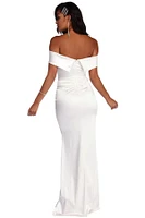 Elena Ruched Satin Gown