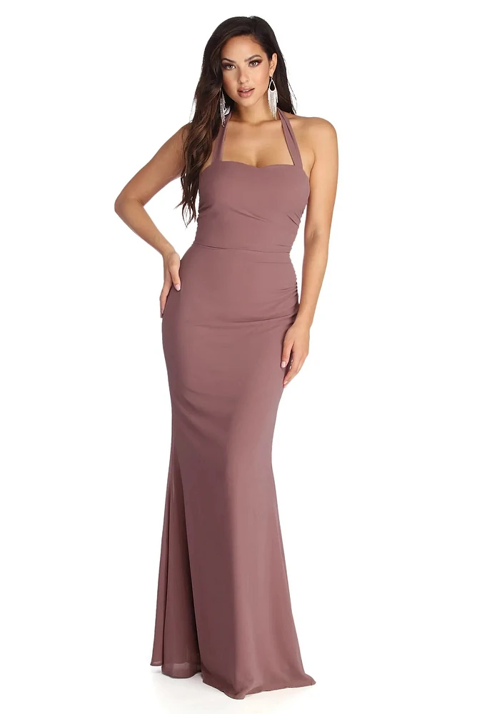 Tessa Formal Halter Chiffon Dress