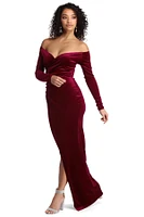 Mariana Formal Velvet High Slit Dress