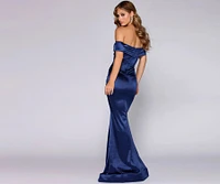 Nathalie Ruched Satin Dress