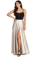 Celine Formal Wrap Satin Dress