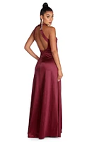 Jacqueline Formal Open Back Satin Dress