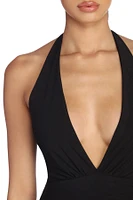 Adelynn Plunging Asymmetrical Formal Dress