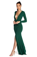 Denise Formal Plunging Ruched Dress