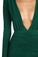 Denise Formal Plunging Ruched Dress
