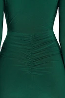 Denise Formal Plunging Ruched Dress
