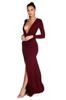 Denise Formal Plunging Ruched Dress