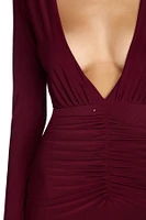 Denise Formal Plunging Ruched Dress