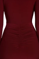 Denise Formal Plunging Ruched Dress