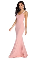 Rose Formal Rhinestone Mermaid Dress