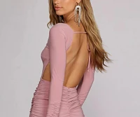 Piper Ruched Open Back Gown