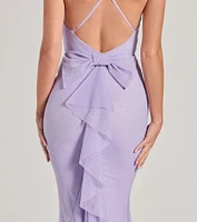 Linda Formal Glitter Ruffled Dress