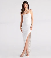 Kassie Formal Crepe Side Slit Dress
