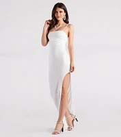Kassie Formal Crepe Side Slit Dress