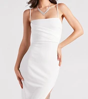 Kassie Formal Crepe Side Slit Dress