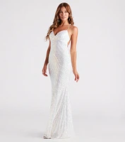 Petra Formal Iridescent Sequin Dress