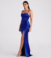 Lucille Formal Satin Mermaid Dress