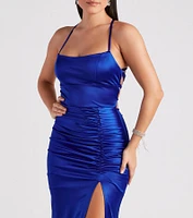 Lucille Formal Satin Mermaid Dress