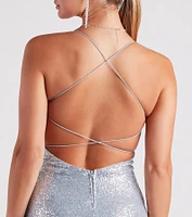 Torrie Formal Sequin Strappy Mermaid Dress
