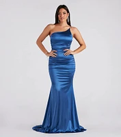 Faith Formal Glitter Ruche Mermaid Dress