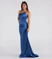 Faith Formal Glitter Ruche Mermaid Dress