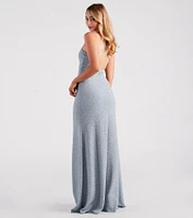 Malinda Formal Glitter A-Line Dress