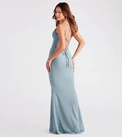 Rachel Formal Glitter Lace-Up Dress