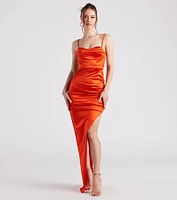 Alani Strappy Back Satin Formal Dress