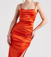 Alani Strappy Back Satin Formal Dress