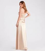 Carmen High-Slit Satin Formal Dress