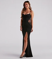 Jaime Formal Crepe Lace Mermaid Dress