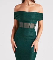 Alice Formal Glitter Off The Shoulder Dress