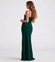 Evanna Formal Crepe Ruched Dress