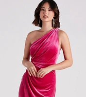 Connie Formal Velvet One-Shoulder Dress