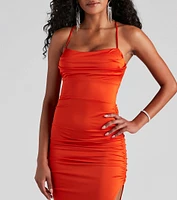 Liliana Ruched Knit Formal Dress