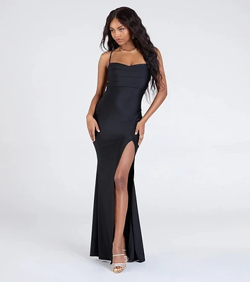 Delia Formal Cowl Neck Long Dress