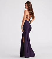 Delia Formal Cowl Neck Long Dress
