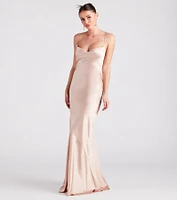 Vanessa Formal Satin Cowl Neck Dress