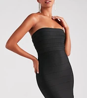 Danna Formal Strapless Long Bandage Dress