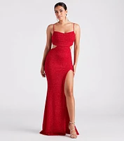 Victoria Formal Glitter Long Dress