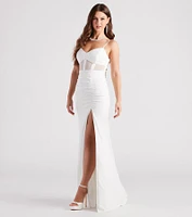 Alexia Formal High Slit Illusion Dress