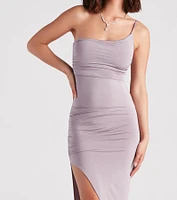 Madalyn One-Shoulder High Slit Formal Dress