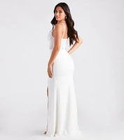 Corrine Sheer Lace High Slit Mermaid Dress