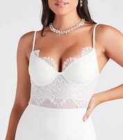 Corrine Sheer Lace High Slit Mermaid Dress
