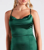 Bristol Formal Satin Lace-Up Dress