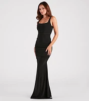 Evania Formal Lace-Up Mermaid Dress