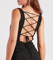 Evania Formal Lace-Up Mermaid Dress