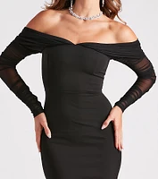 Giselle Formal Crepe Off-The-Shoulder Dress