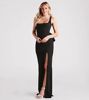 Nevaeh Formal Crepe Bow Mermaid Dress